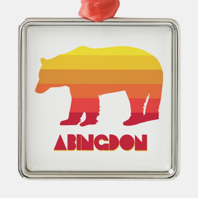 Abingdon Virginia Rainbow Bear Metal Tree Decoration (Front)