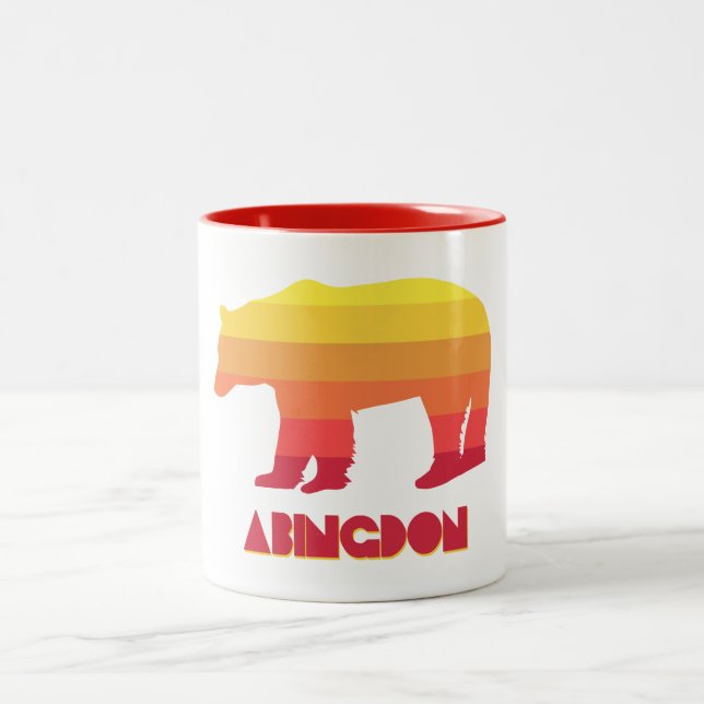 Abingdon Virginia Rainbow Bear Two-Tone Coffee Mug (Center)
