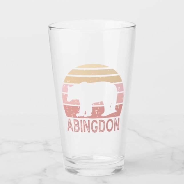 Abingdon Virginia Retro Bear Glass (Front)