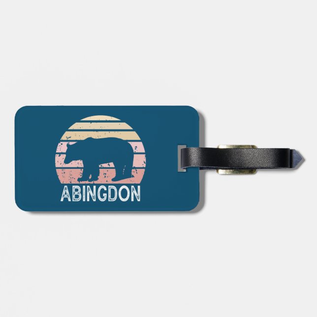 Abingdon Virginia Retro Bear Luggage Tag (Back Horizontal)