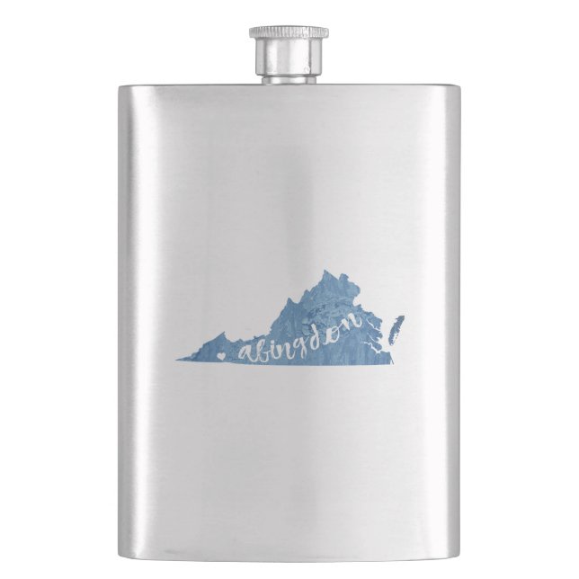 Abingdon Virginia Wood Grain Hip Flask (Front)