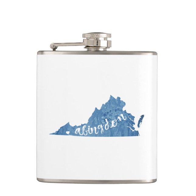 Abingdon Virginia Wood Grain Hip Flask (Front)