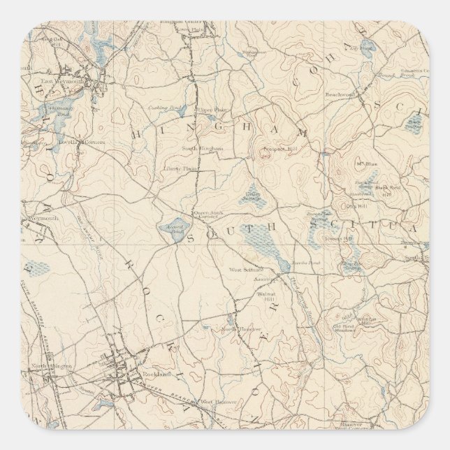 Abington, Massachusetts Square Sticker (Front)