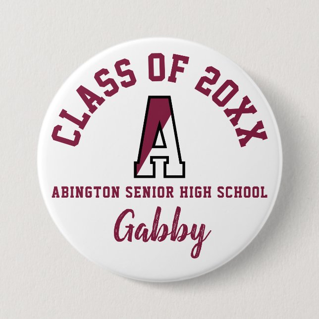 Abington Senior High School Button Logo Custom (Front)