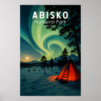 Abisko National Park Northern Lights Illustration