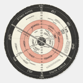 Abizaid New Correct Map of the Flat Earth Stickers
