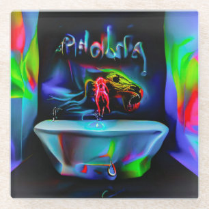 Ablutophobia 2 glass coaster