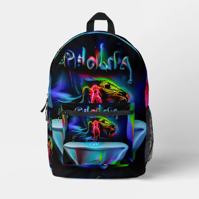 Ablutophobia 2 printed backpack (Front)