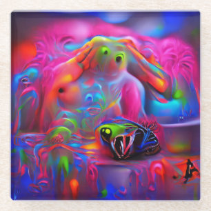 Ablutophobia glass coaster