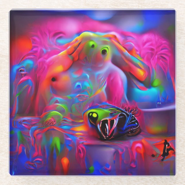 Ablutophobia  glass coaster (Front)