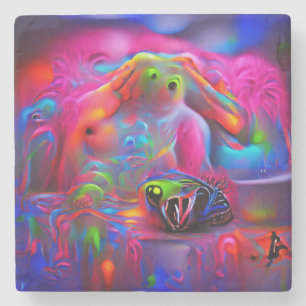 Ablutophobia stone coaster