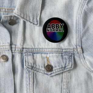 Abnormal Abby Normal Colored Warped Spiral Crazy 6 Cm Round Badge