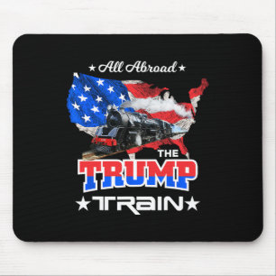 Aboard The Trump Train 2022 American Flag  Mouse Mat