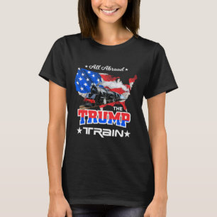 Aboard The Trump Train 2022 American Flag T-Shirt