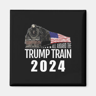 Aboard The Trump Train 2024 American Flag 2 Magnet
