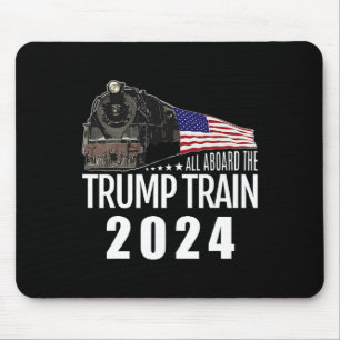 Aboard The Trump Train 2024 American Flag 2  Mouse Mat