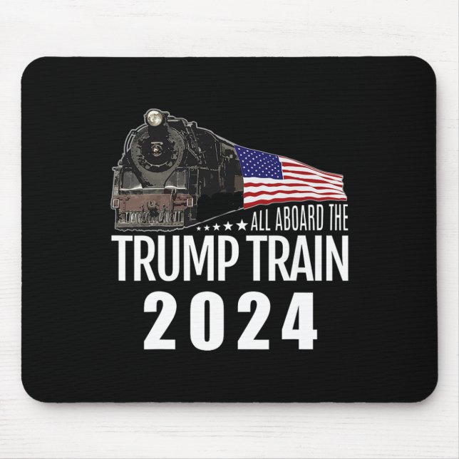 Aboard The Trump Train 2024 American Flag 2  Mouse Mat (Front)
