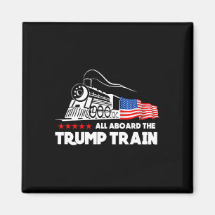 Aboard The Trump Train 2024 American Flag Magnet