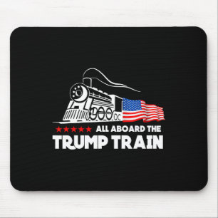 Aboard The Trump Train 2024 American Flag Mouse Mat