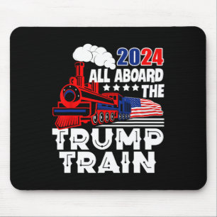 Aboard The Trump Train 2024 American Flag Trump 20 Mouse Mat