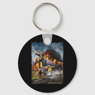 Aboard The Trump Train Funny Donald Trump 2024 Ele Key Ring