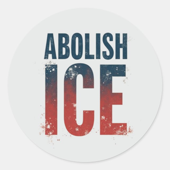 Abolish ICE American Flag Colours Classic Round Sticker (Front)