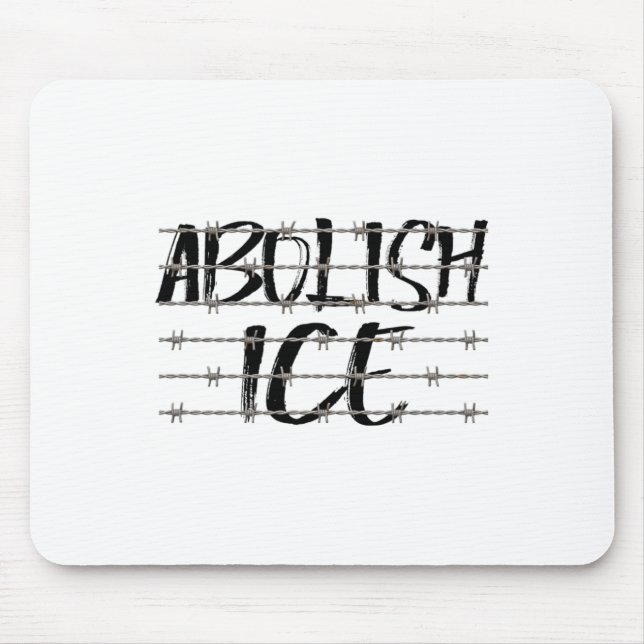 Abolish Ice Byrbed Wire Protest And Resist Support Mouse Mat (Front)