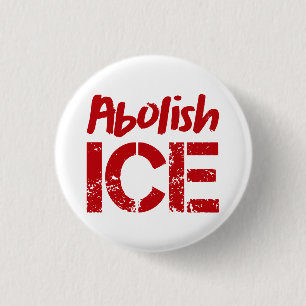 Abolish ICE Red on White 3 Cm Round Badge