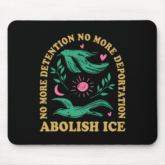 Abolish Ice Retro Protest And Resist Support Immig Mouse Mat (Front)