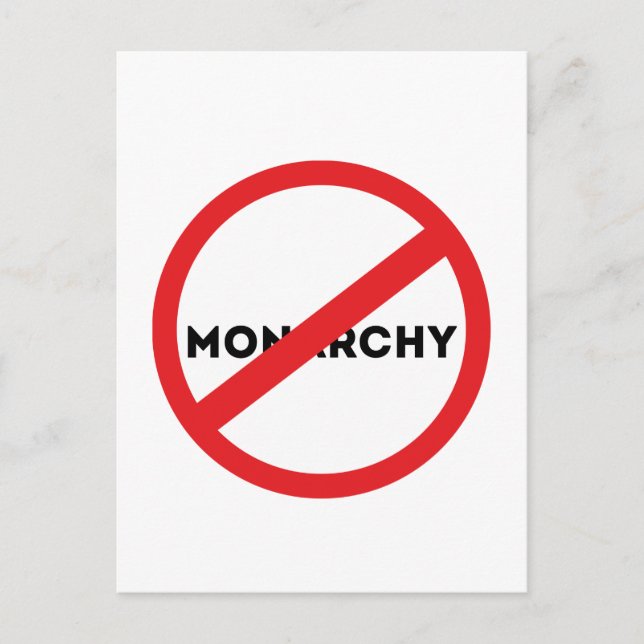 Abolish the Monarchy Announcement Postcard (Front)