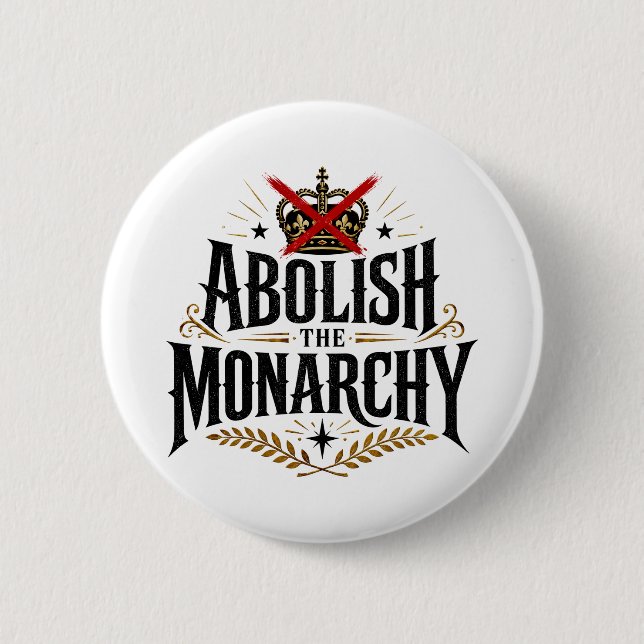 Abolish the Monarchy No Crown 6 Cm Round Badge (Front)