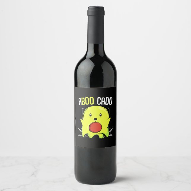 Aboocado Avocado Halloween Wine Label (Front)