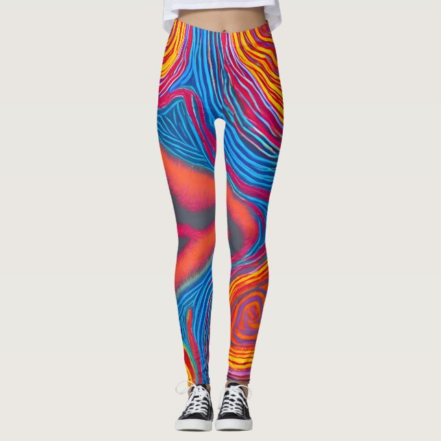 Aboriginal Abstract Art Vol 03 Leggings (Front)
