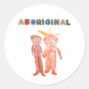 aboriginal art ancient idol symbol petroglyph aust classic round sticker