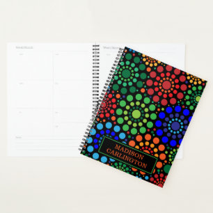 Aboriginal art circles monogram name planner