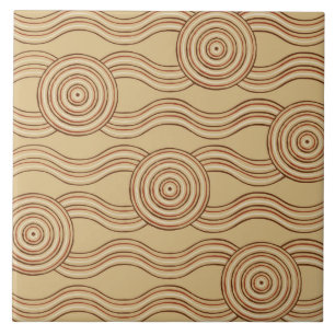 Aboriginal art earth tile