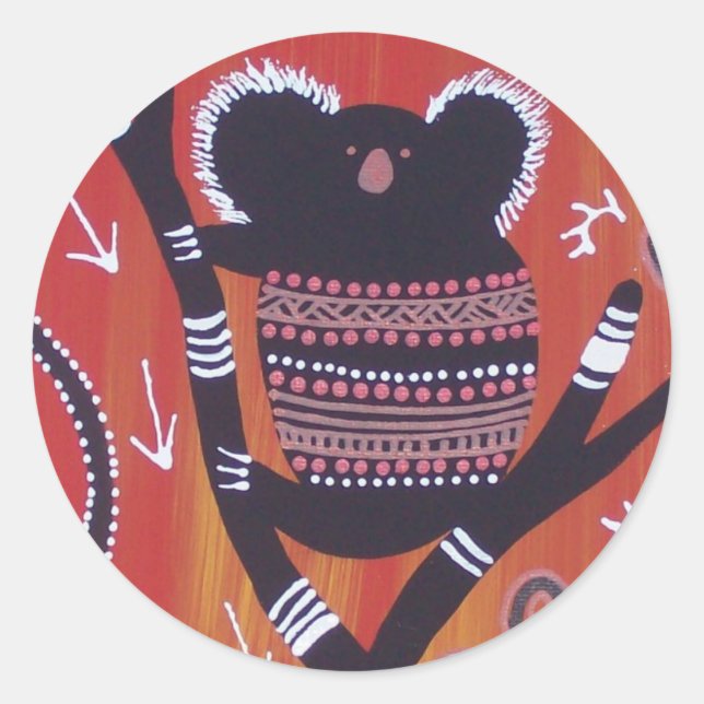 Aboriginal Art Koala Sticker (Front)