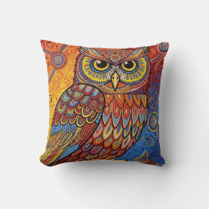 ABORIGINAL ART OF OWL CUSHION