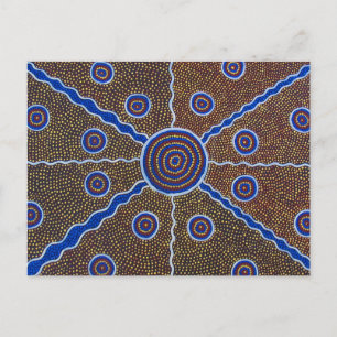 aboriginal art painting australia abstract design postcard