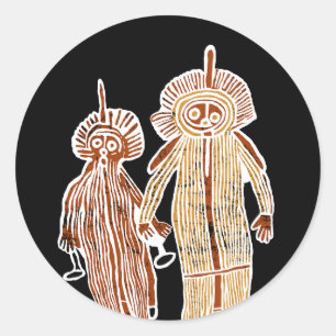 aboriginal art petroglyph australia native symbol classic round sticker