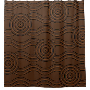 Aboriginal art soil shower curtain