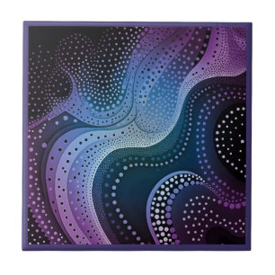 Aboriginal art style purple 4 of 9 Ceramic Tile