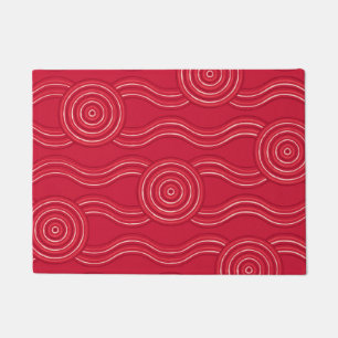 Aboriginal art waratah doormat