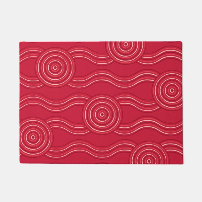 Aboriginal art waratah doormat (Front)