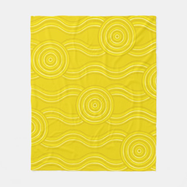 Aboriginal art wattle fleece blanket (Front)