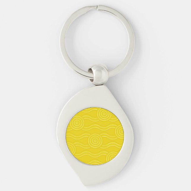 Aboriginal art wattle key ring (Front)
