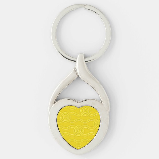 Aboriginal art wattle key ring (Front)