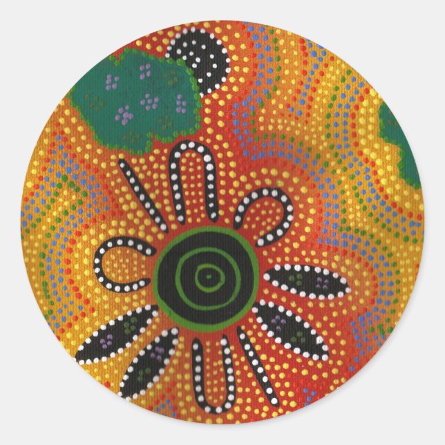 Aboriginal Artwork Classic Round Sticker (Front)