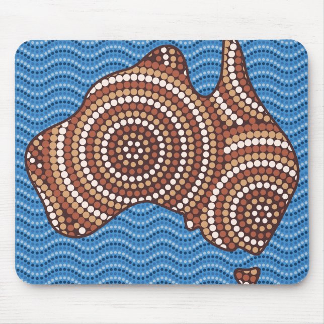 Aboriginal Australia dot painting Mouse Mat (Front)