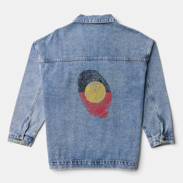 Aboriginal Australia fingerprints  Denim Jacket (Back)